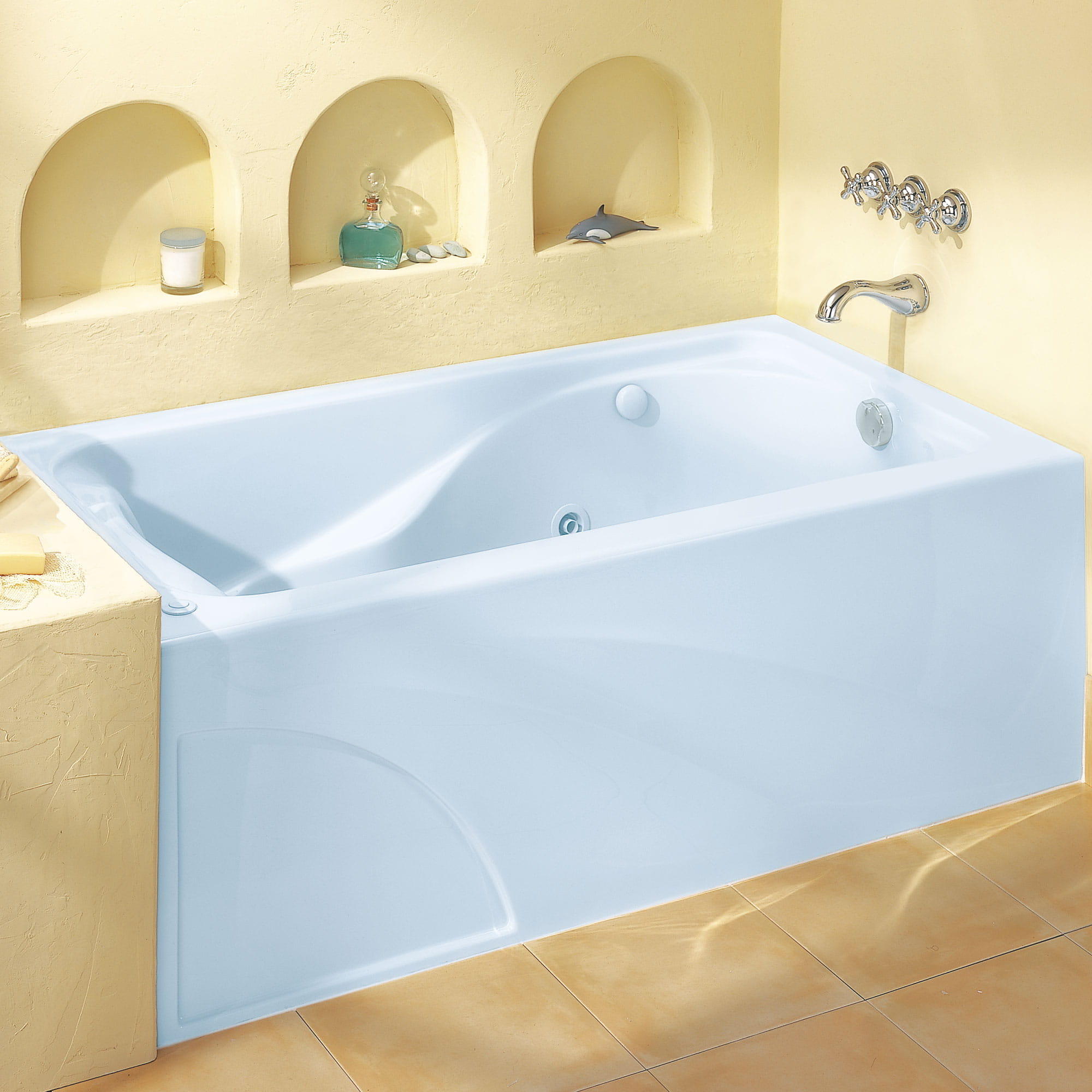 Cadet 60 x 32 Inch Integral Apron Bathtub Right Hand Outlet With Hydromassage System WHITE